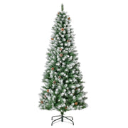 Albero di Natale artificiale, 630 rami, 37 pigne, punte innevate, ignifugo, 180 cm