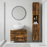 Set di Armadi da Bagno da 2 Pezzi HAARLEM Rovere Fumo 3417536