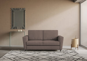 Divano 2 Posti 152x85x85 cm Yasel in Tessuto Talpa