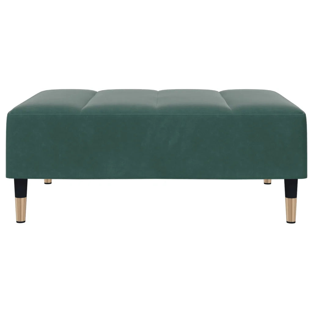 Divano Letto a 2 Posti con Poggiapiedi Verde Scuro in Velluto 3258153