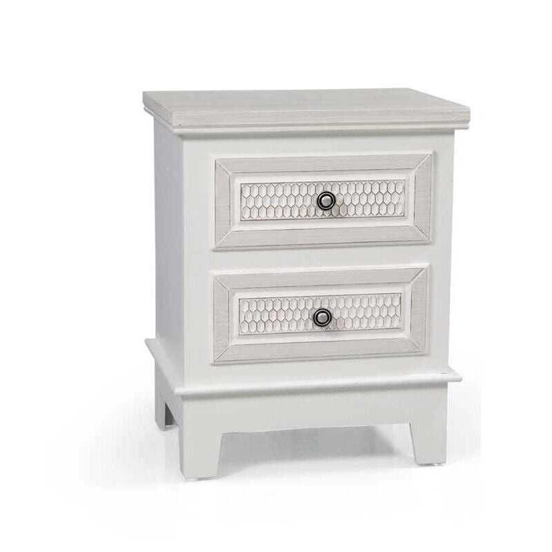 ELEGANT CASSETTIERA A 2 CASSETTI 37 X 33 X 53 CM COLORE BIANCO