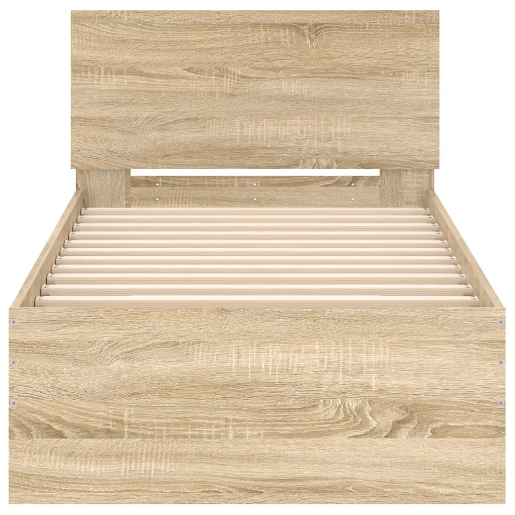 Giroletto senza Materasso con Testiera Rovere Sonoma 90x190 cm 838654