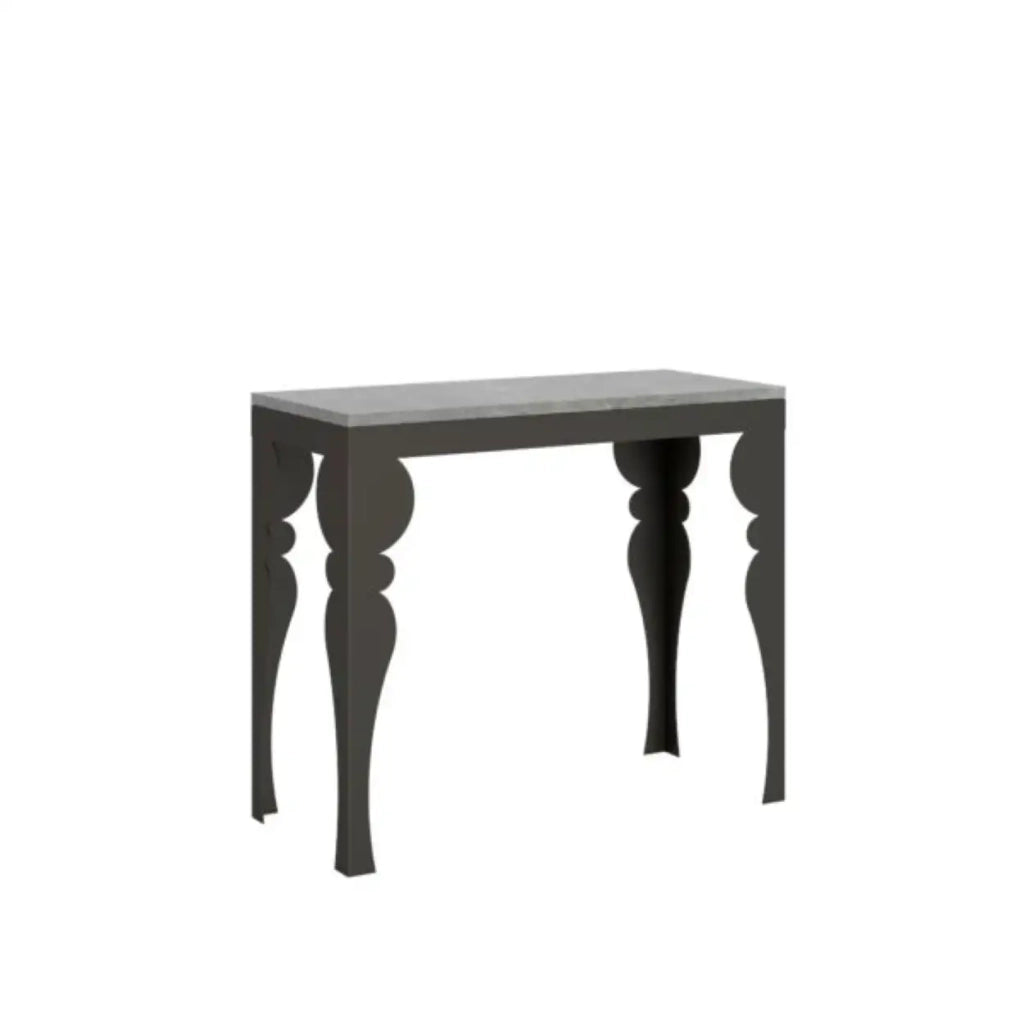 Consolle allungabile 90x40/300 cm Paxon Evolution cemento telaio e gambe antracite