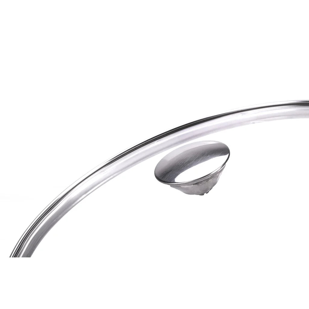 COPERCHIO VETRO E ACCIAIO ?ALLEGRO INOX? Ø cm. 20  - MONETA