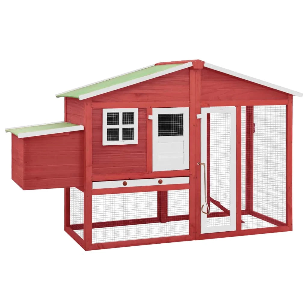 Pollaio con nido 191 x 67 x 117 cm legno massello di abete rosso e bianco 02_0001676