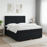 Letto box spring con materasso Nero 200 x 200 cm Tessuto 3453965