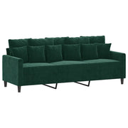Divano | Divano da soggiorno | Sofa a 3 Posti Verde Scuro 180 cm in Velluto