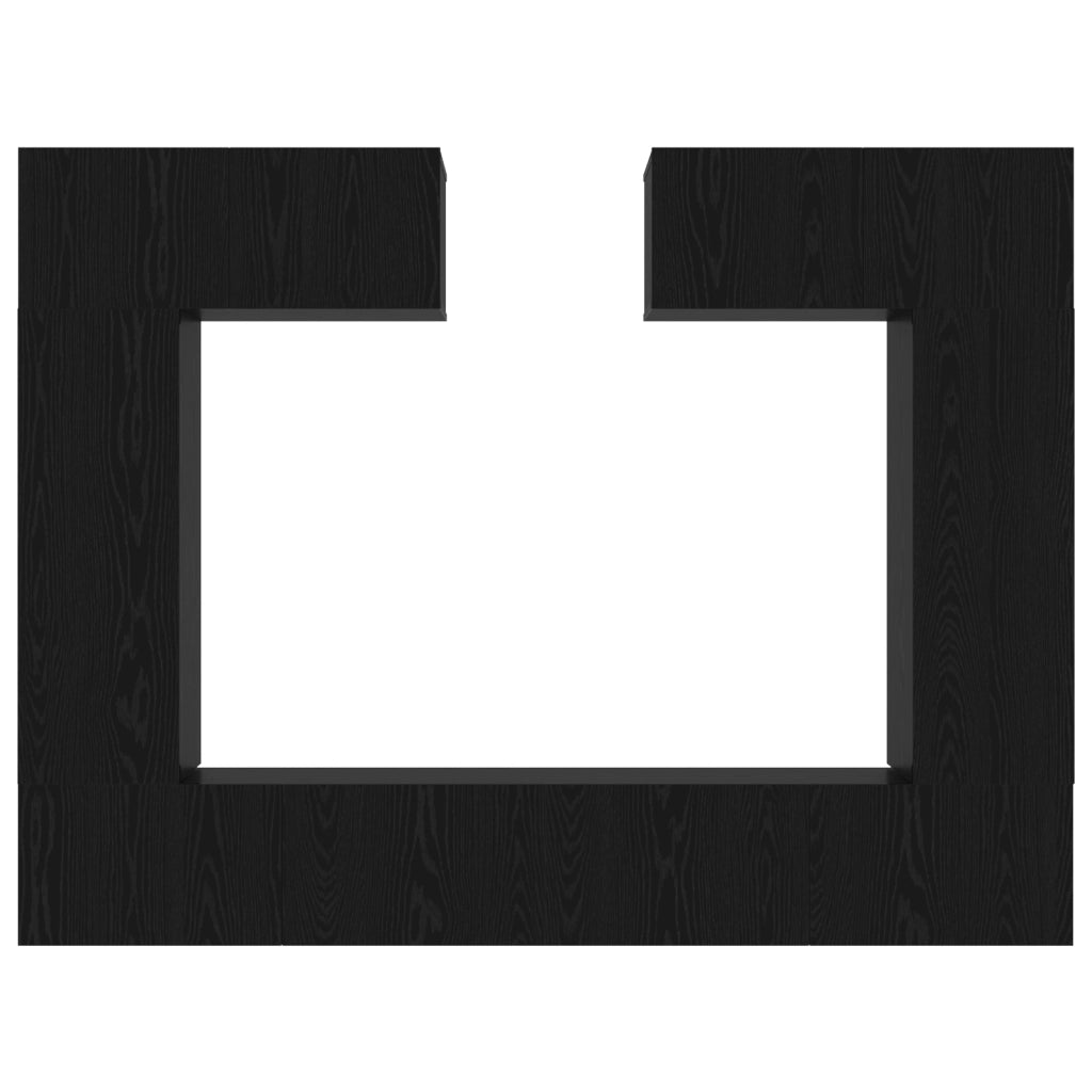 Set di mobili TV a parete in rovere nero  8 pezzi in legno truciolare
