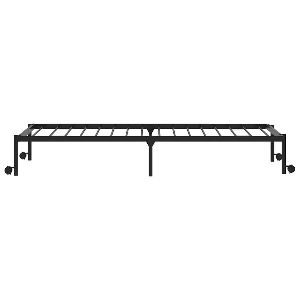 Giroletto senza Materasso Pieghevole Nero 100x190 cm in Acciaio