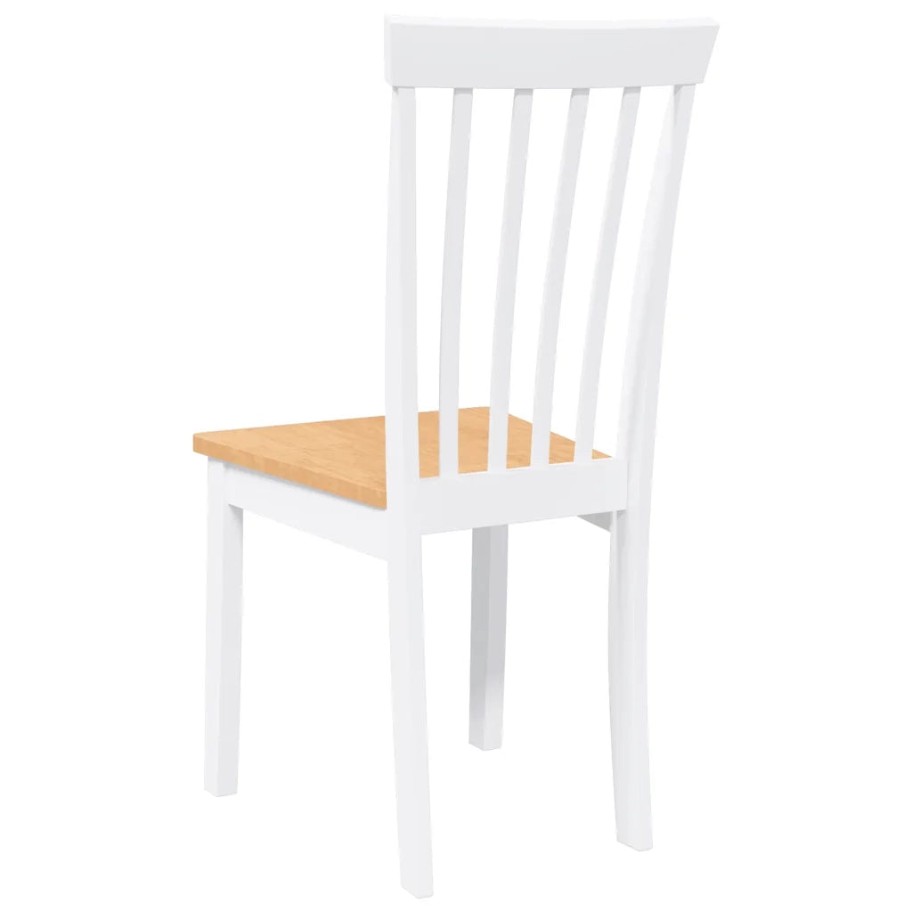 Sedie da Pranzo 2 pz Bianche in Legno Massello di Hevea 4102392