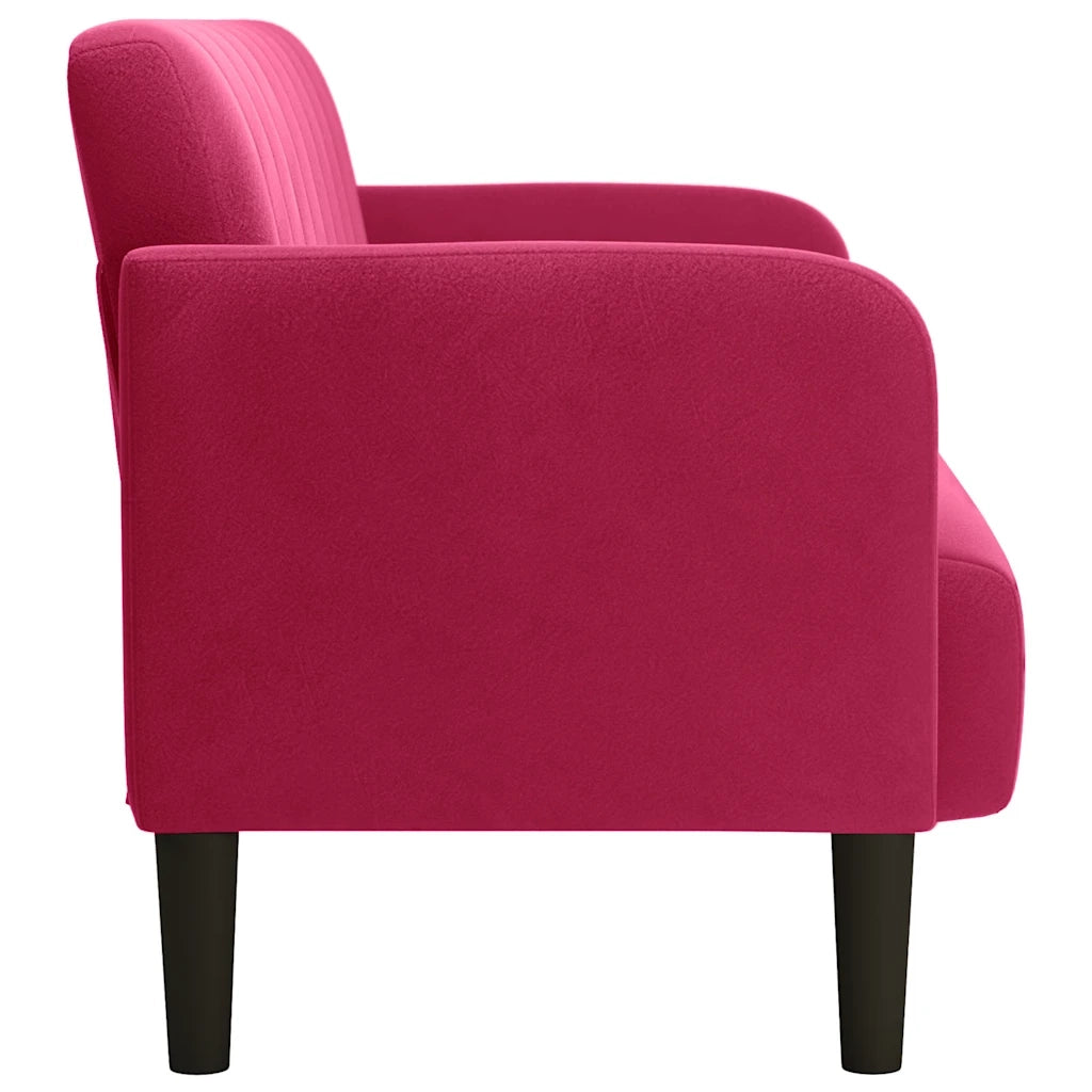 Divano Divanetto Rosso Vino 109 cm in Velluto 4100591