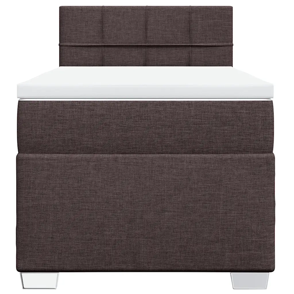 Giroletto a Molle con Materasso Marrone Scuro 90x190cm Tessuto 3285746