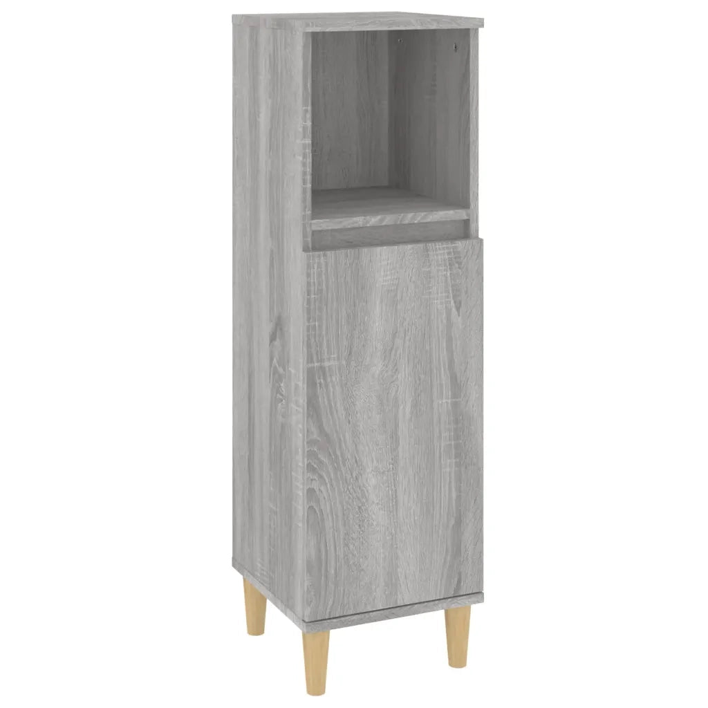 Set Mobili da Bagno 3 pz Grigio Sonoma in Legno Multistrato