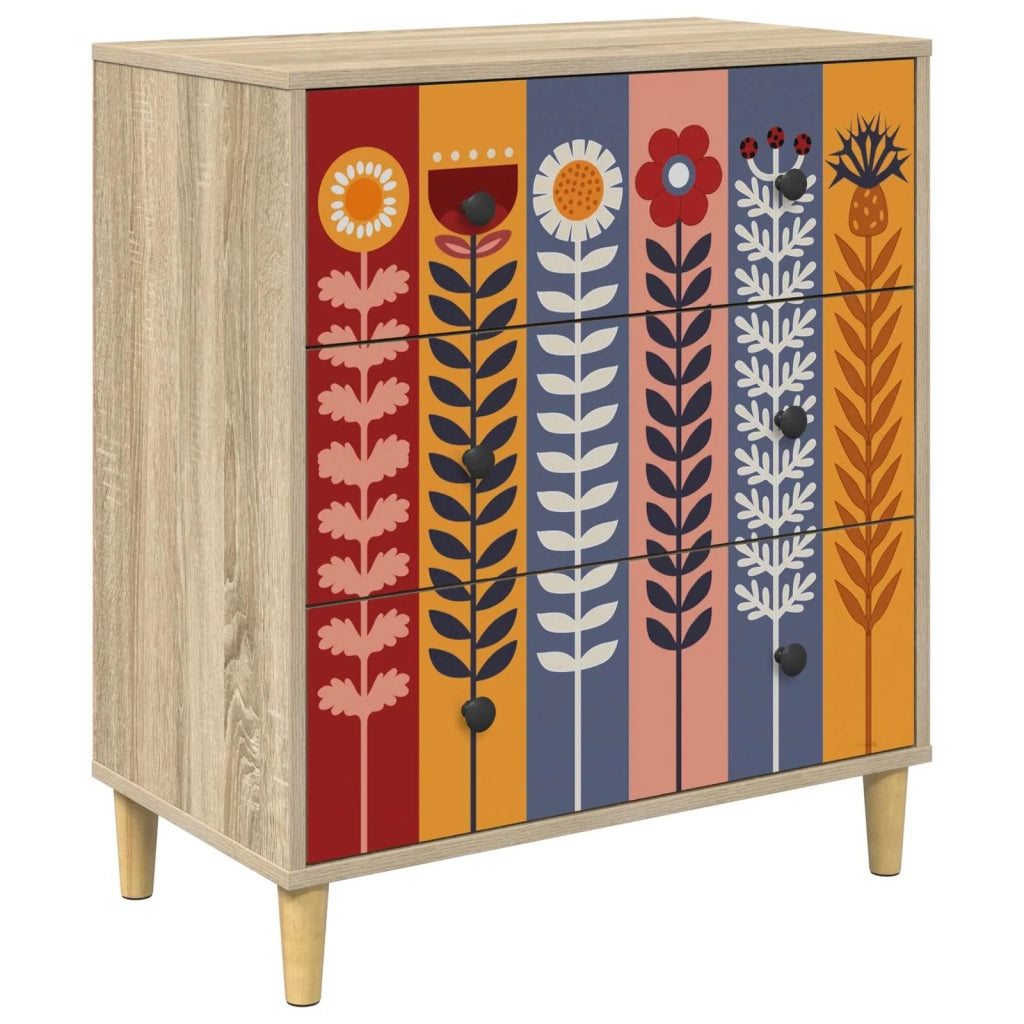 Cassettiera ESSEN Stampa di girasoli 66 x 36,5 x 75 cm Sonoma 8007362
