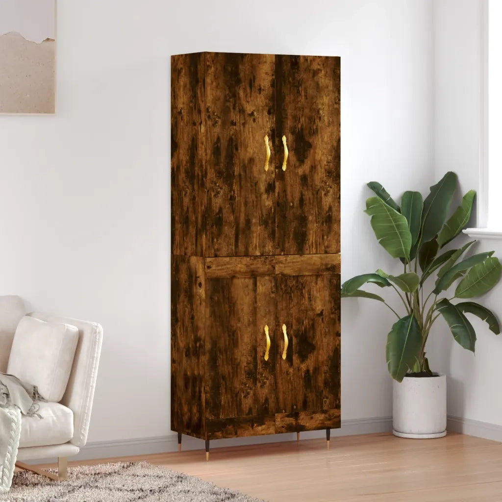 Credenza Rovere Fumo  69,5x34x180 cm in Legno Multistrato 3195776