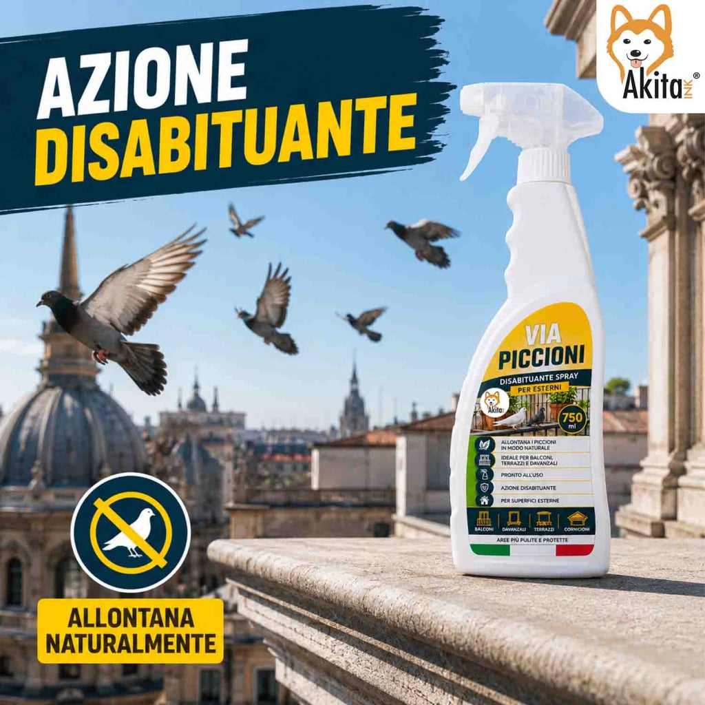 Akitaink Disabituante per Piccioni Spray per Esterni 750 ml