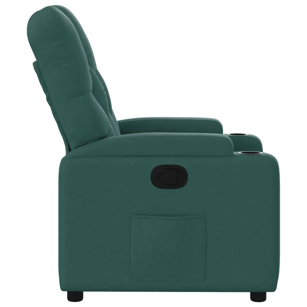 Divano Sedia-Poltrona Reclinabile in Tessuto Verde Scuro 486222