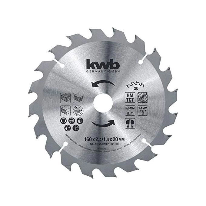 KWB 586959 Lama per Sega Circolare Metallo Duro 190mm 30 Denti Diametro Attacco 30mm Spessore 1,4mm