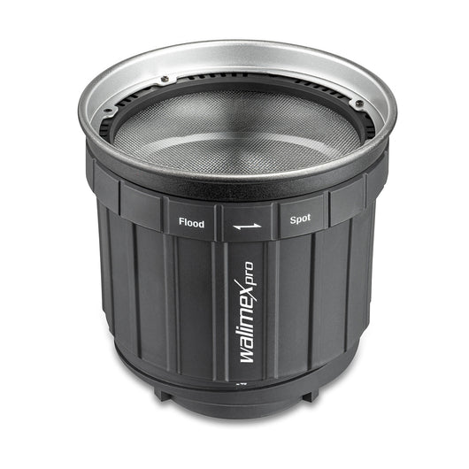 attacco Zoomspot 2X Bowens - Faretto a regolazione continua da 12° a 40°, per LED fino a 350W, resistente al calore fino a 100°C, compatibile con attacchi Bowens/Walimex Pro