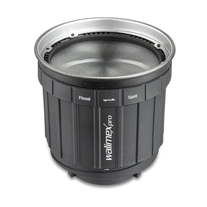 attacco Zoomspot 2X Bowens - Faretto a regolazione continua da 12° a 40°, per LED fino a 350W, resistente al calore fino a 100°C, compatibile con attacchi Bowens/Walimex Pro