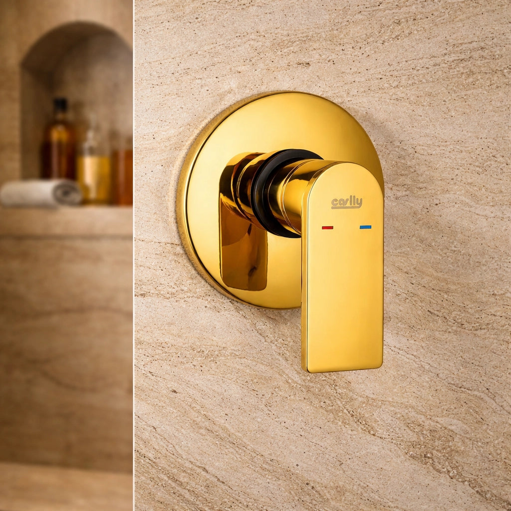 Miscelatore Per Doccia Ad Incasso Moderno Oro Monocomando a Parete 94016