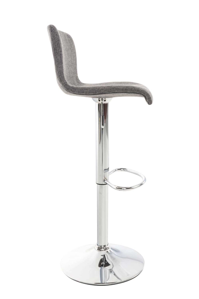 Set 2 sgabelli HOVER in tessuto grigio chiaro,cromo