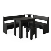 Vicco Gruppo panca ad angolo Nero 150 x 41.5 cm con tavolo