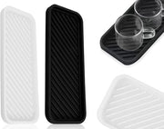 Siliconen afdruipmatten per 2 pezzi per lavandino in cucina e bagno - Sponshouder con afdruiprek - Nero e bianco - Organizzatore utile