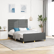 Letto in tessuto grigio scuro 140x200 cm