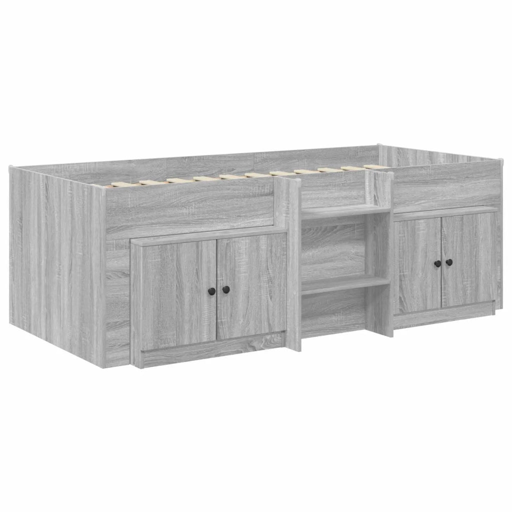 Struttura Letto Loft con Mobile con porta 3 pz Sonoma grigio 3423371