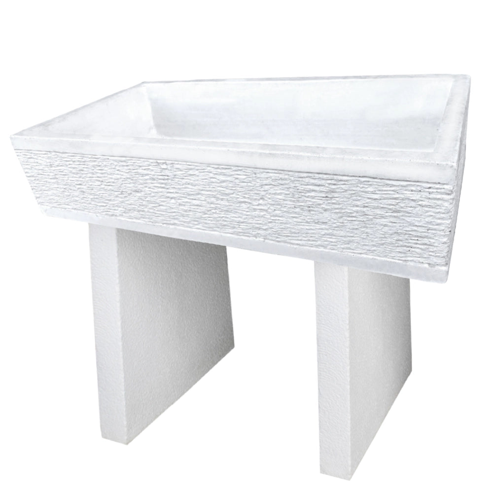 Pilozza serie grecale cemento calcestruzzo l.70 x p.35 x h.16 cm con piedi