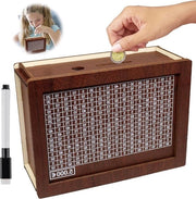 Cassa di Risparmio in Legno per Adulti Retro Cassaforte di Risparmio Reimborsabile - Contatore di Risparmio per Bambini - Bambini e Adulti - 5000€
