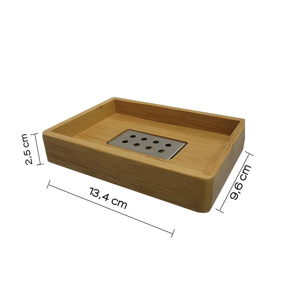 Portasapone d' appoggio GEDY linea Bamb� in legno naturale