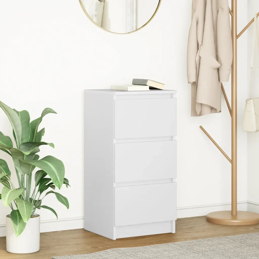 Credenza Bianca 37,5x35x76 cm in Legno Multistrato 861724