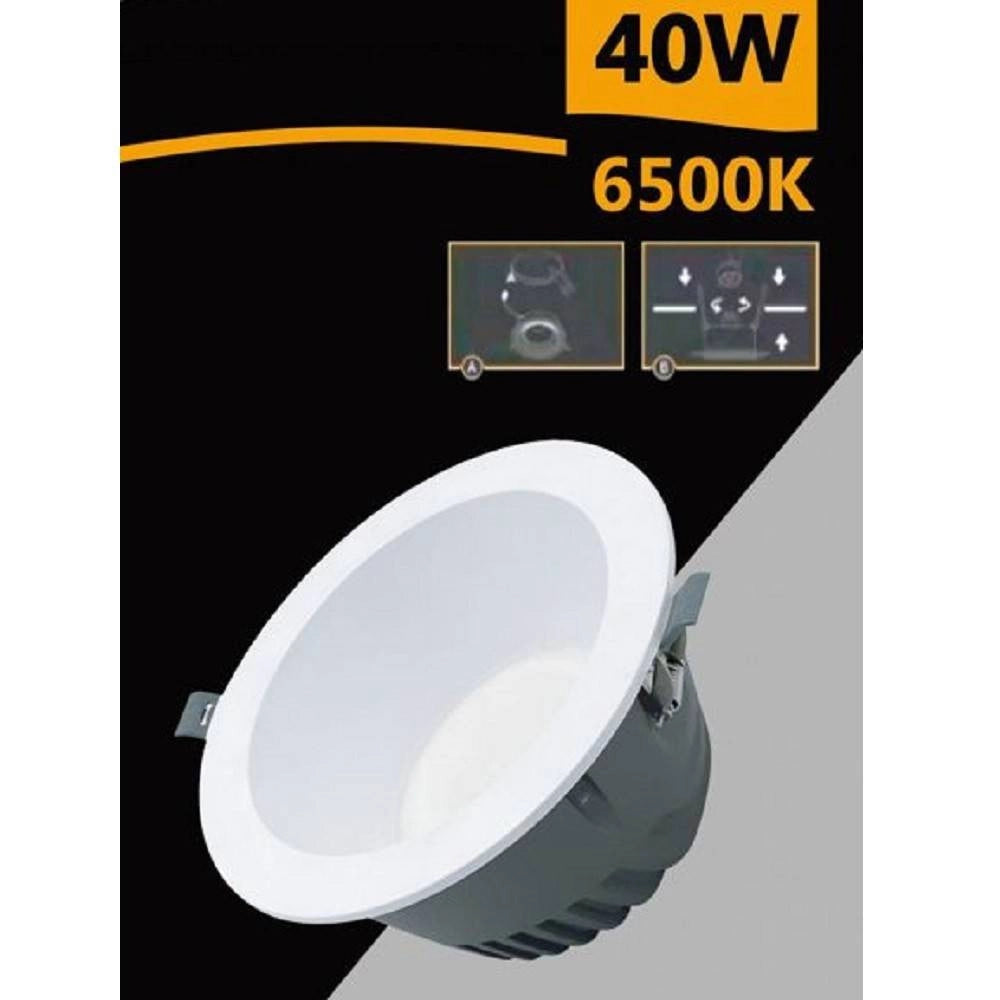 Trade Shop - Faretto Smd Led Da Incasso Rotondo 40 W 4000 Lm Luce Bianca 6500k 4000k Gl-ag40 -