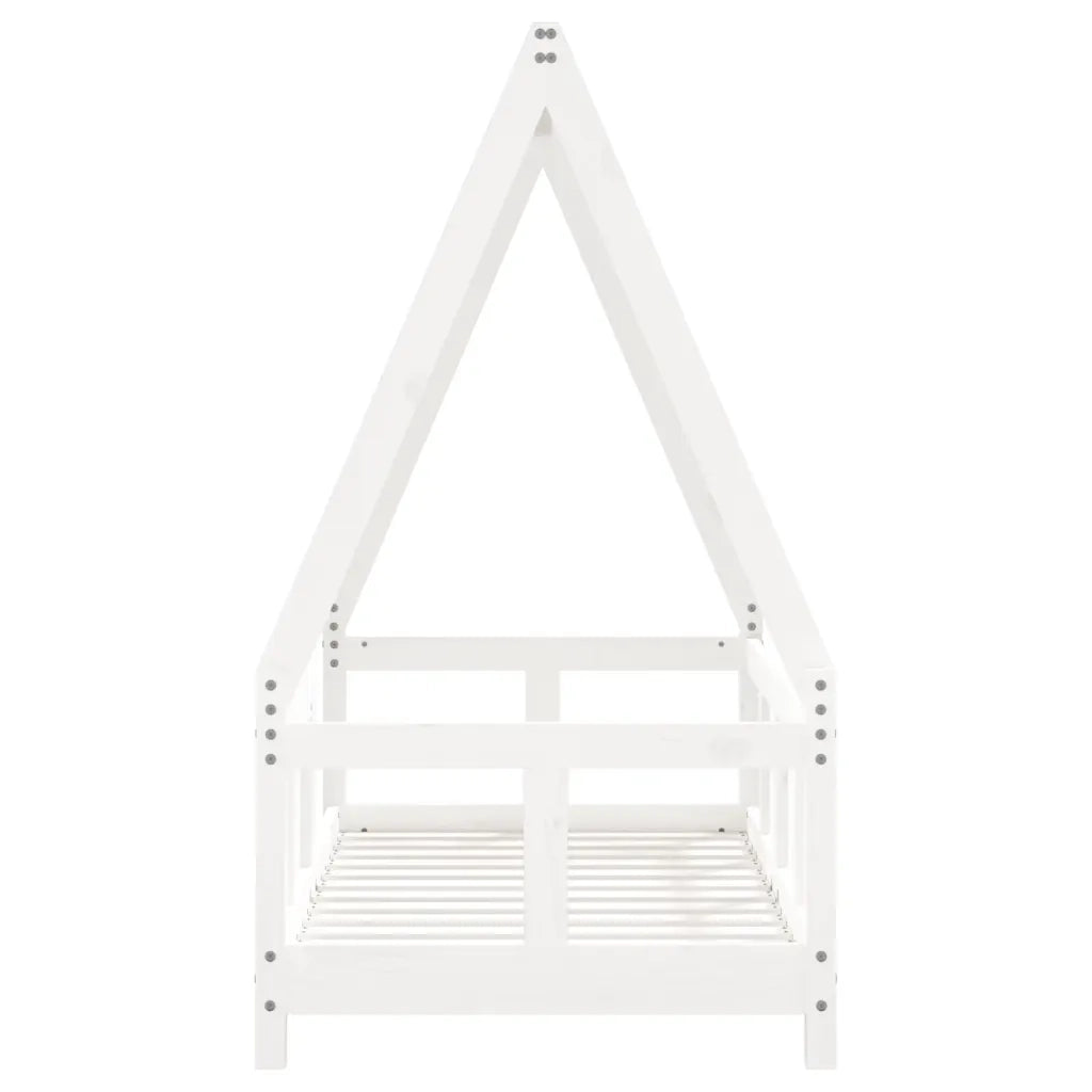 Giroletto per Bambini Bianco 70x140cm in Legno Massello di Pino 834457
