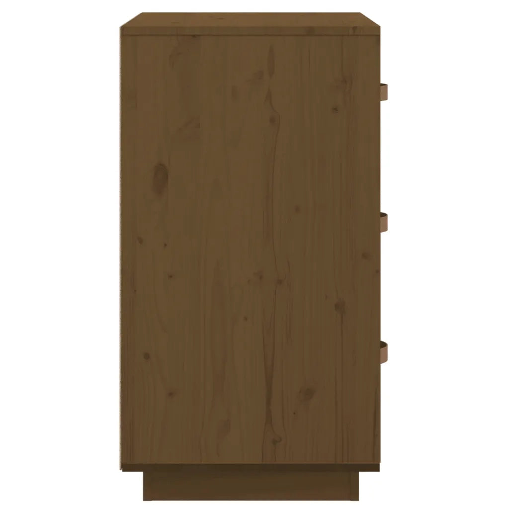 Set di 2 Comodini | Armadio da Notte | Mobiletto da notte Ambra 40x40x75 cm in Legno Massello di Pino