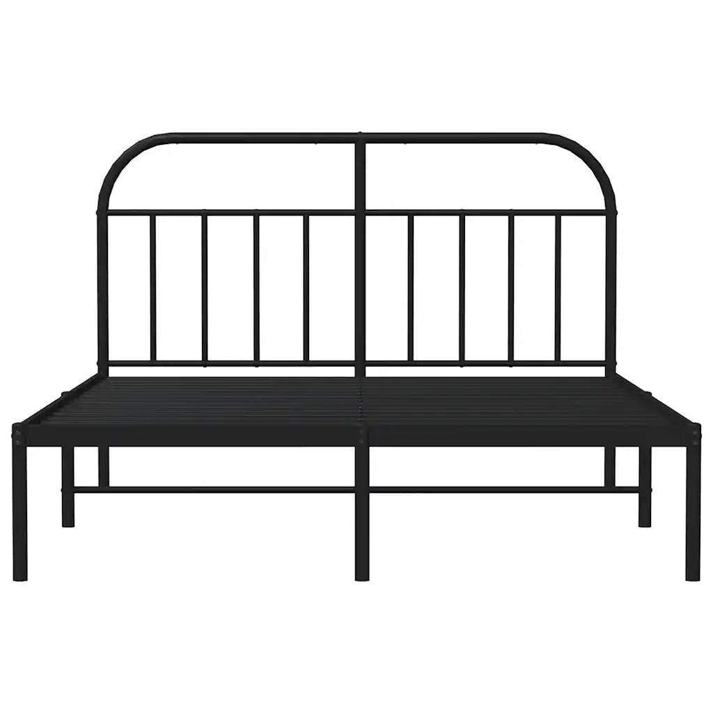 Giroletto con Testiera-Struttura Letto con testiera in Metallo Nero 135x190 cm 558190