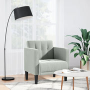 Divano Sedia con Braccioli Grigio Chiaro 53 cm in Velluto 4100553