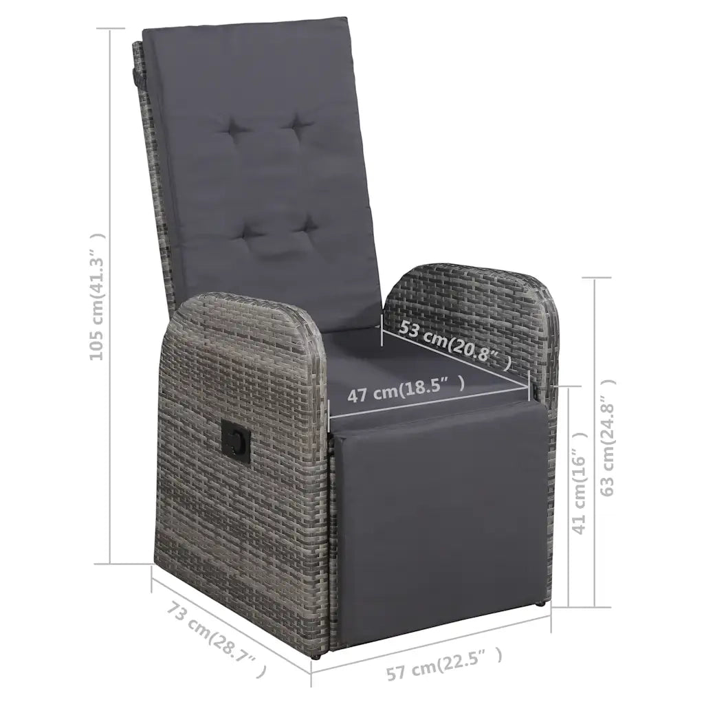 Set da Pranzo da Giardino 7 pz Grigio cod mxl 43196