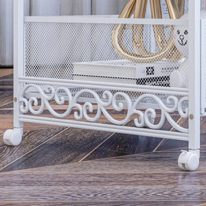 Carrello da Cucina Portaoggetti 3 Livelli 34x29,5x57,5 cm in Truciolato e Acciaio Bianco