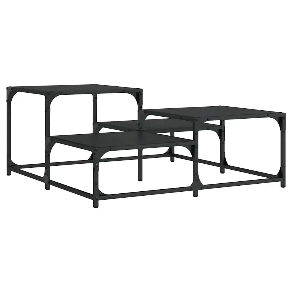 Tavolino da salotto | Tavolino da caff¨¨ | Tavolino da Soggiorno Nero 87,5x87,5x40 cm in Legno Multistrato