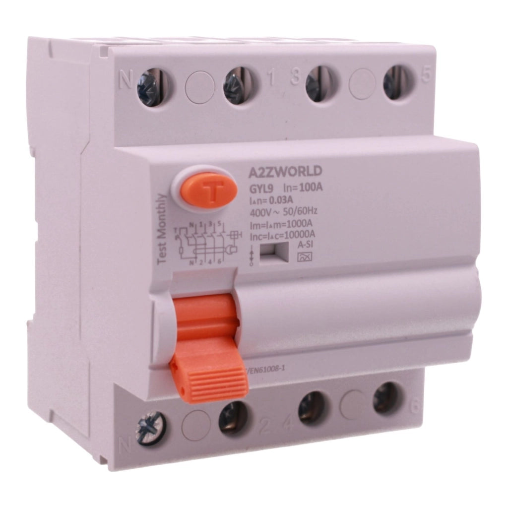 RCCB Interruttore Differenziale Puro Tipo A-SI Super Immunizzato, 3P+N 4M 10000A 30mA AC 400V IP20 GYL9 Elettromeccanico, Corrente Disponibili 40A 63A 100A (100A)