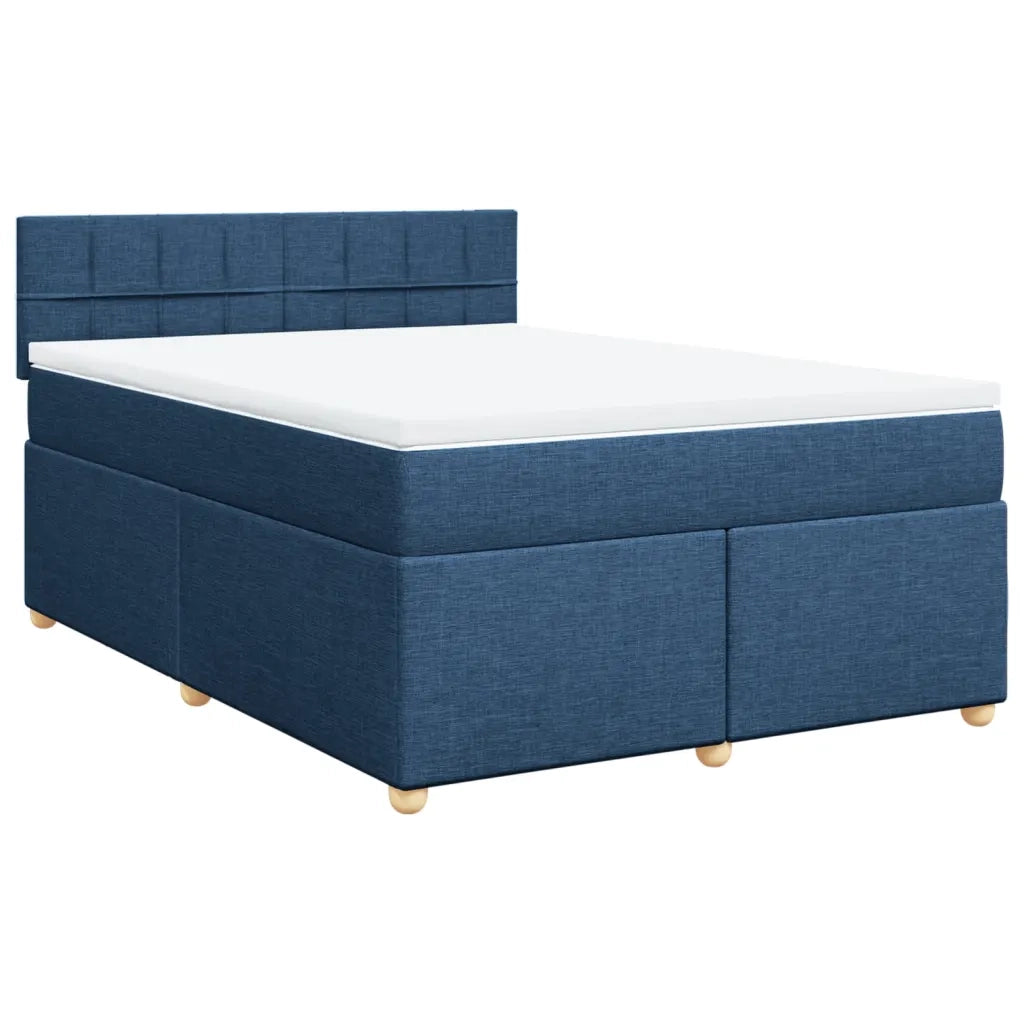 Giroletto a Molle con Materasso Blu 140x200 cm in Tessuto