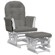 Poltrona | Sedia Relax Glider con Sgabello Grigio Scuro in Tessuto