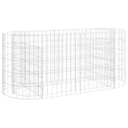 Aiuola rialzata in gabbione di ferro zincato 120 x 50 x 50 cm Argento 02_0039905