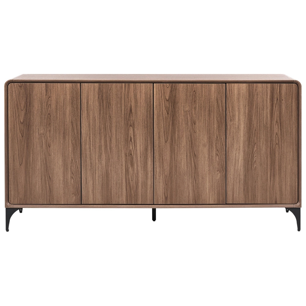 Credenza marrone scuro in MDF impiallacciato con 4 ante Cowell