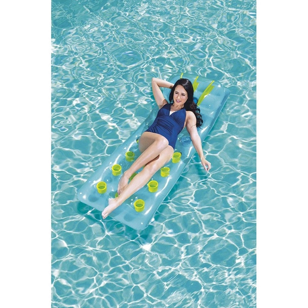 Trade Shop - Materassino Gonfiabile Con Cuscino 18 Buchi 188x71 Cm 3 Colori Estate Piscina Mare 43015 -