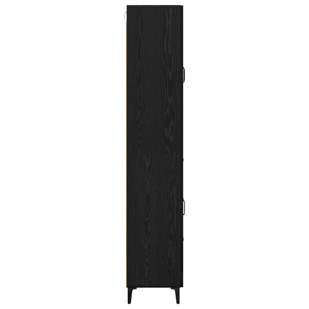 Credenza Rovere Nero 69,5 x 34 x 180 cm Legno multistrato