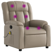 Poltrona Massaggiante | Sedia Relax Reclinabile cappuccino in Similpelle